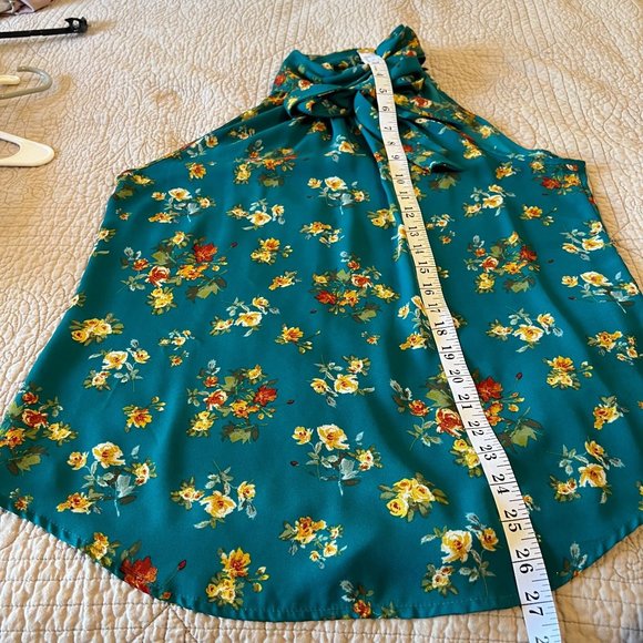 NY&C TALL BOW-NECK HALTERNECK BLOUSE, SIZE M - Picture 6 of 14